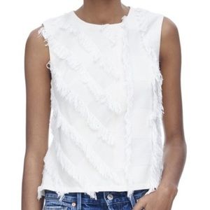 Rebecca Taylor Cream Fringe Top